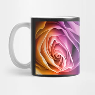 Rainbow Rose Macro Mug